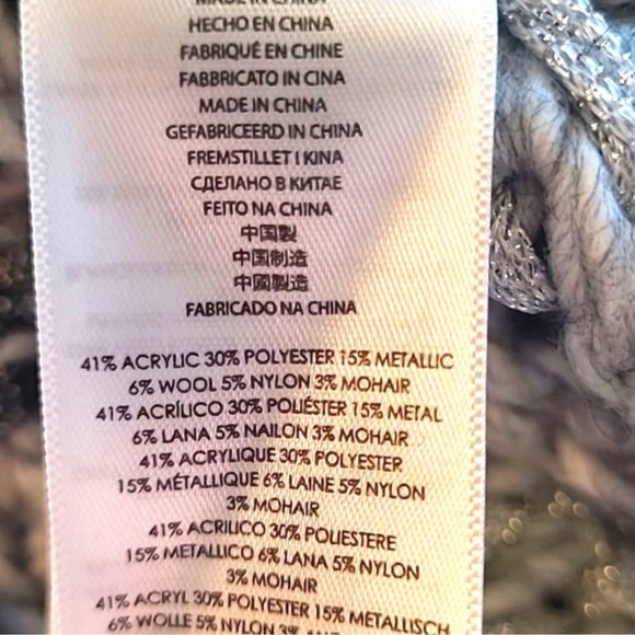 Michael Kors Pearl Heather Knit Sweater Metallic Boyfriend Slouchy XL EUC - Picture 9 of 13